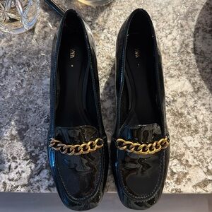 Zara black patten leather heels. Never worn